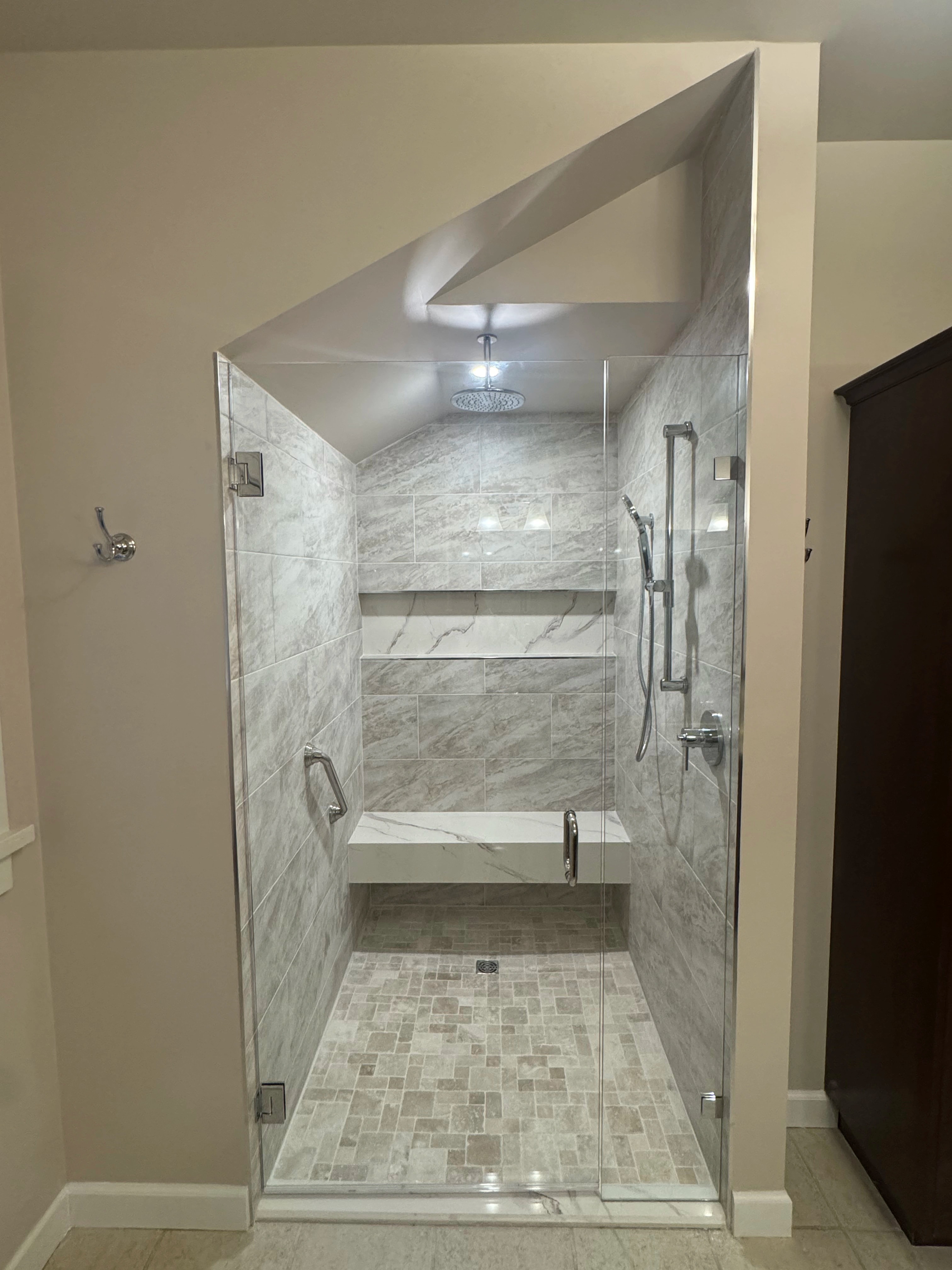 framed bathroom renovation by CVR Construction