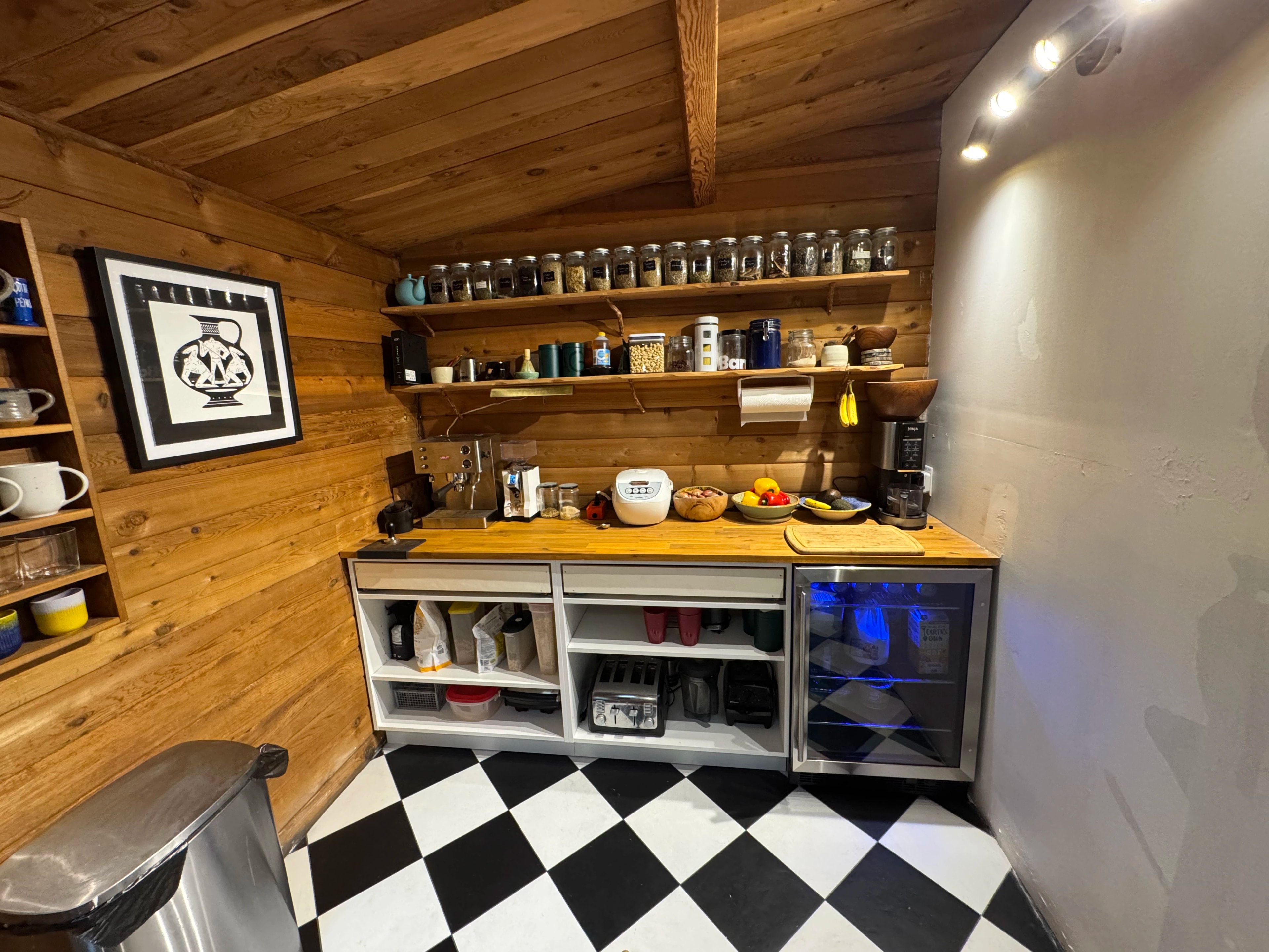 rustic checkerboard cabin kitchen by CVR Construction