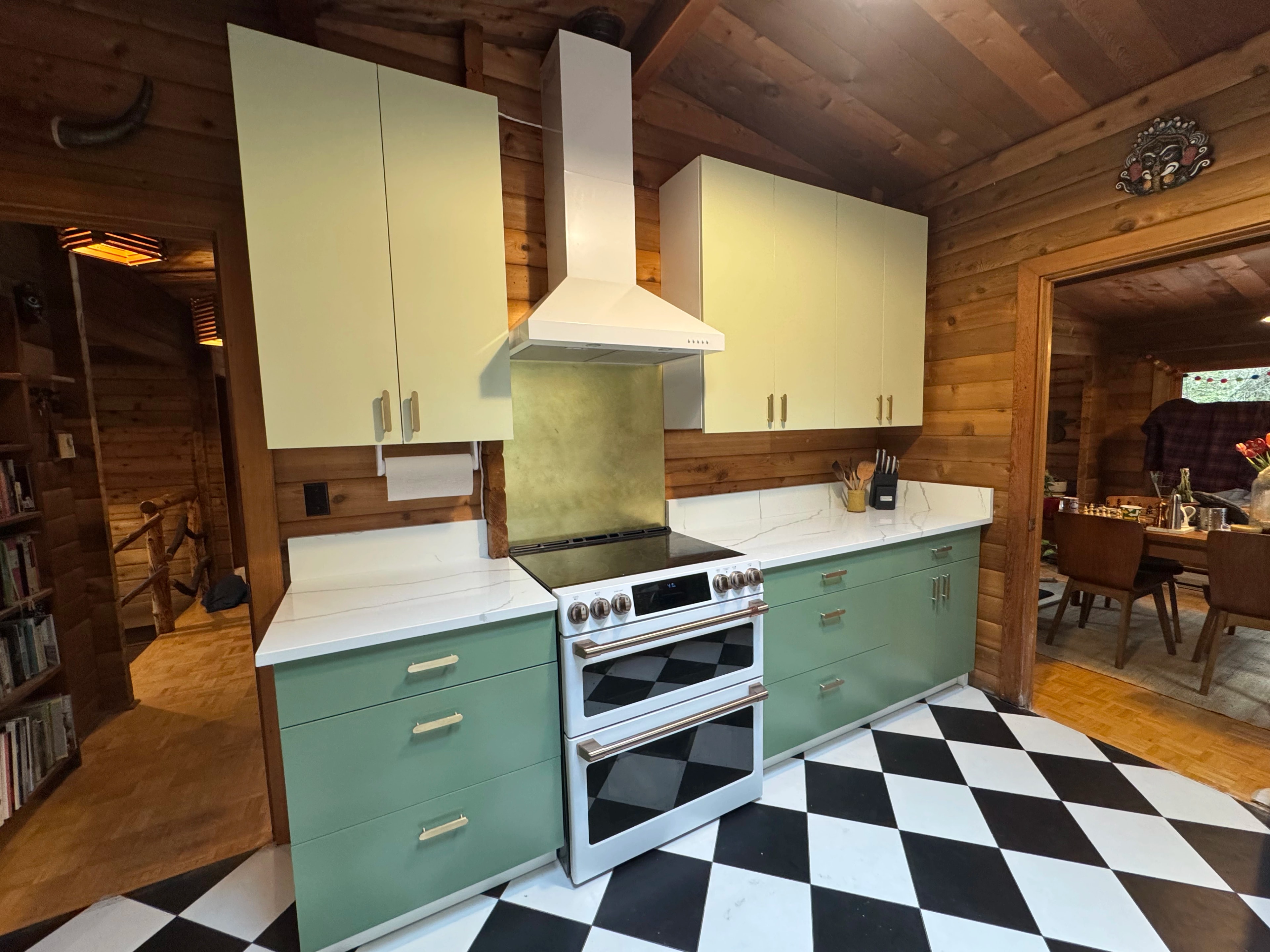 rustic checkerboard cabin kitchen by CVR Construction