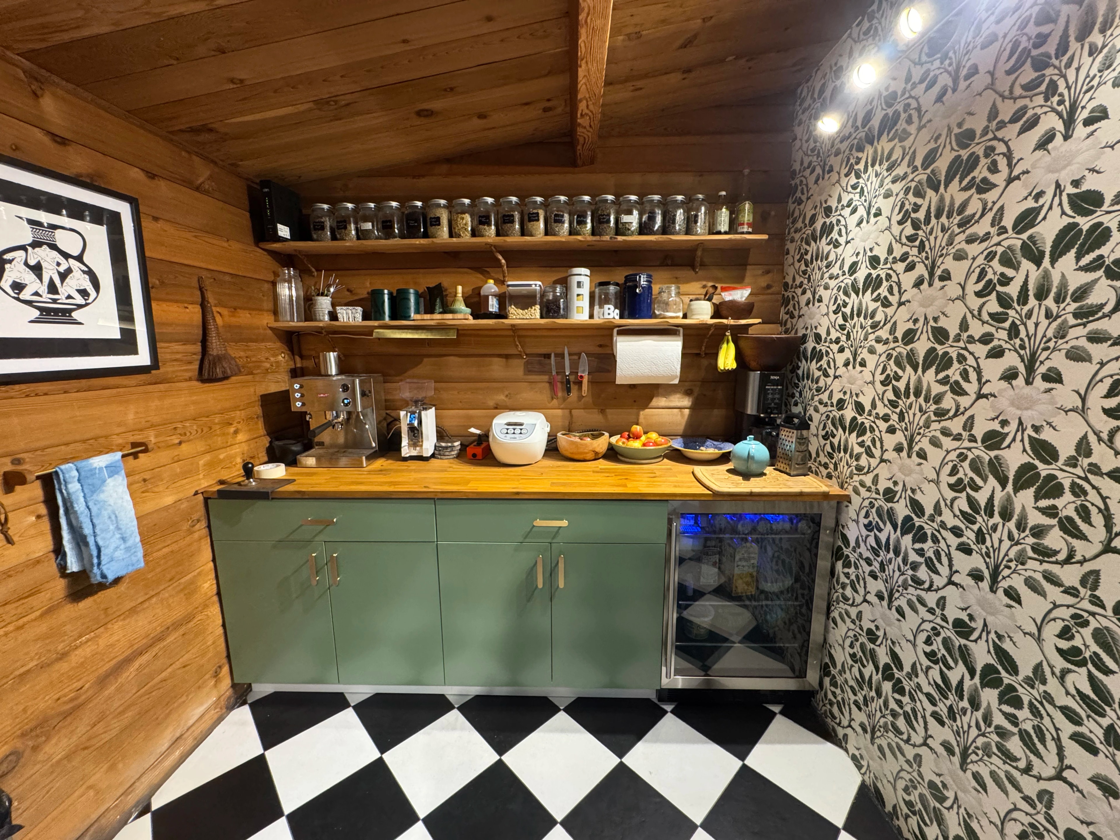 rustic checkerboard cabin kitchen by CVR Construction