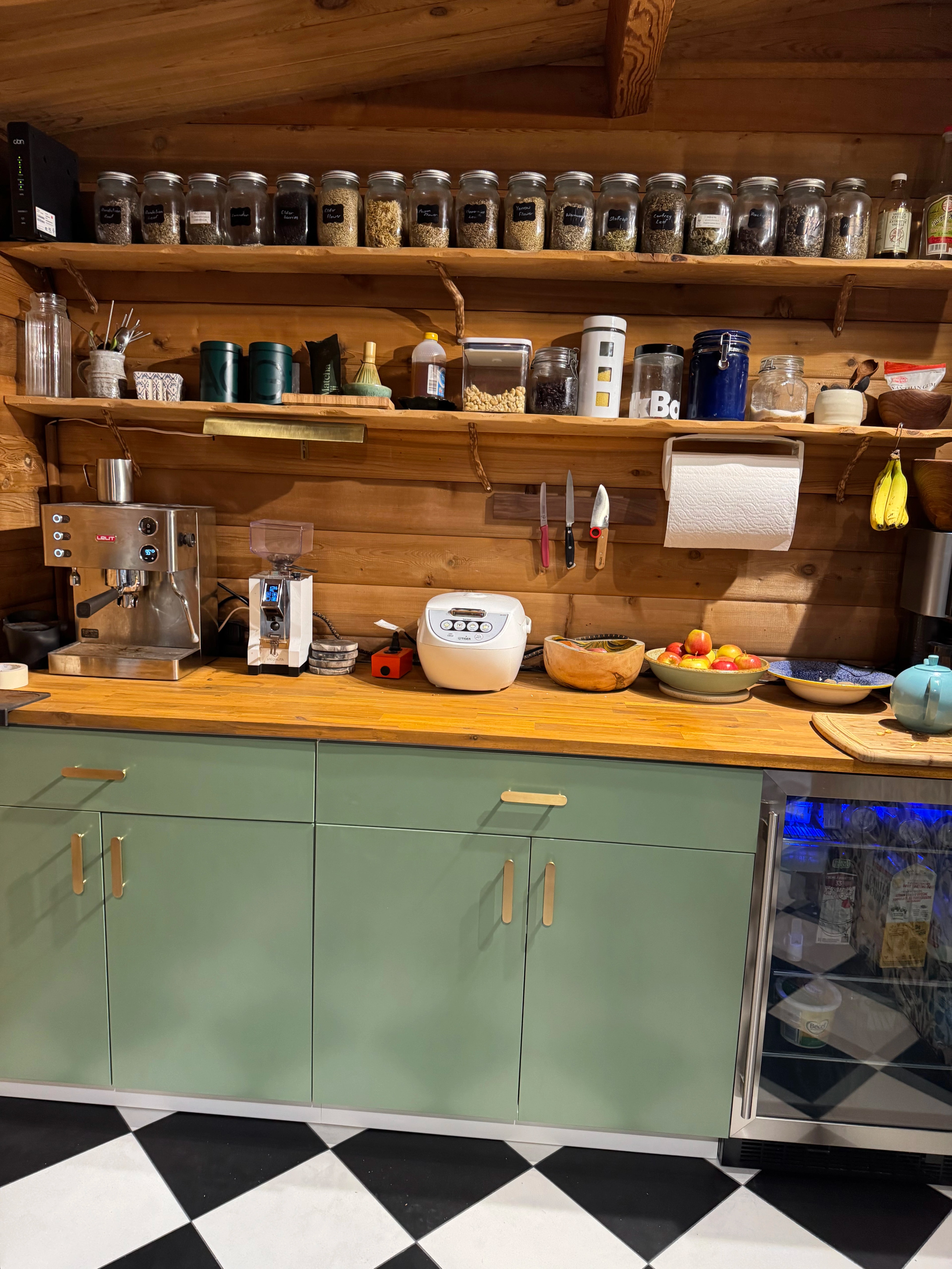 rustic checkerboard cabin kitchen by CVR Construction