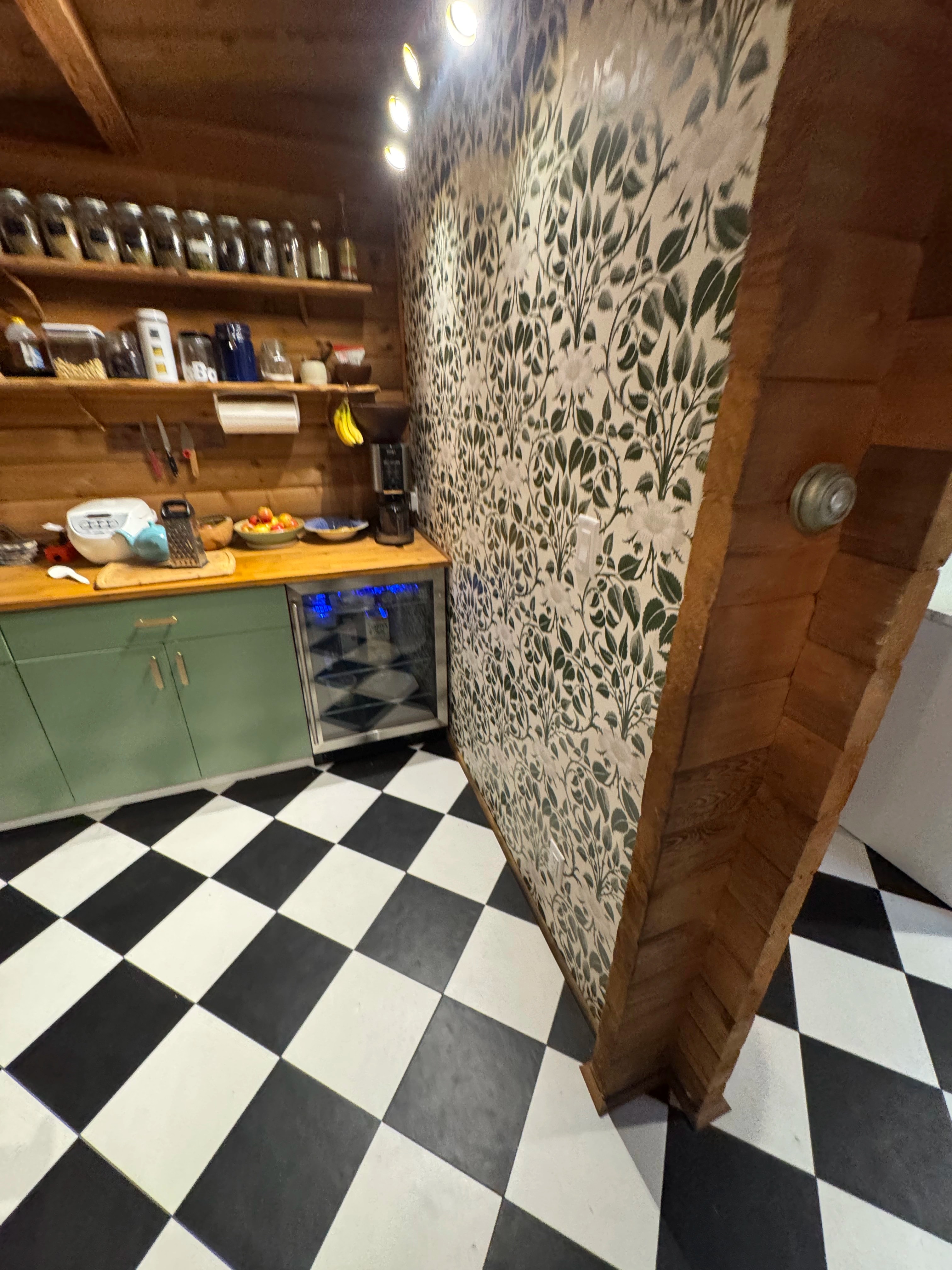 rustic checkerboard cabin kitchen by CVR Construction